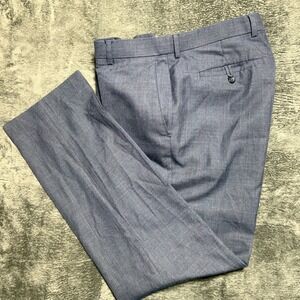 Banana Republic Tailored Slim Fit Pants Mens 36x32 True Navy Glen Plaid